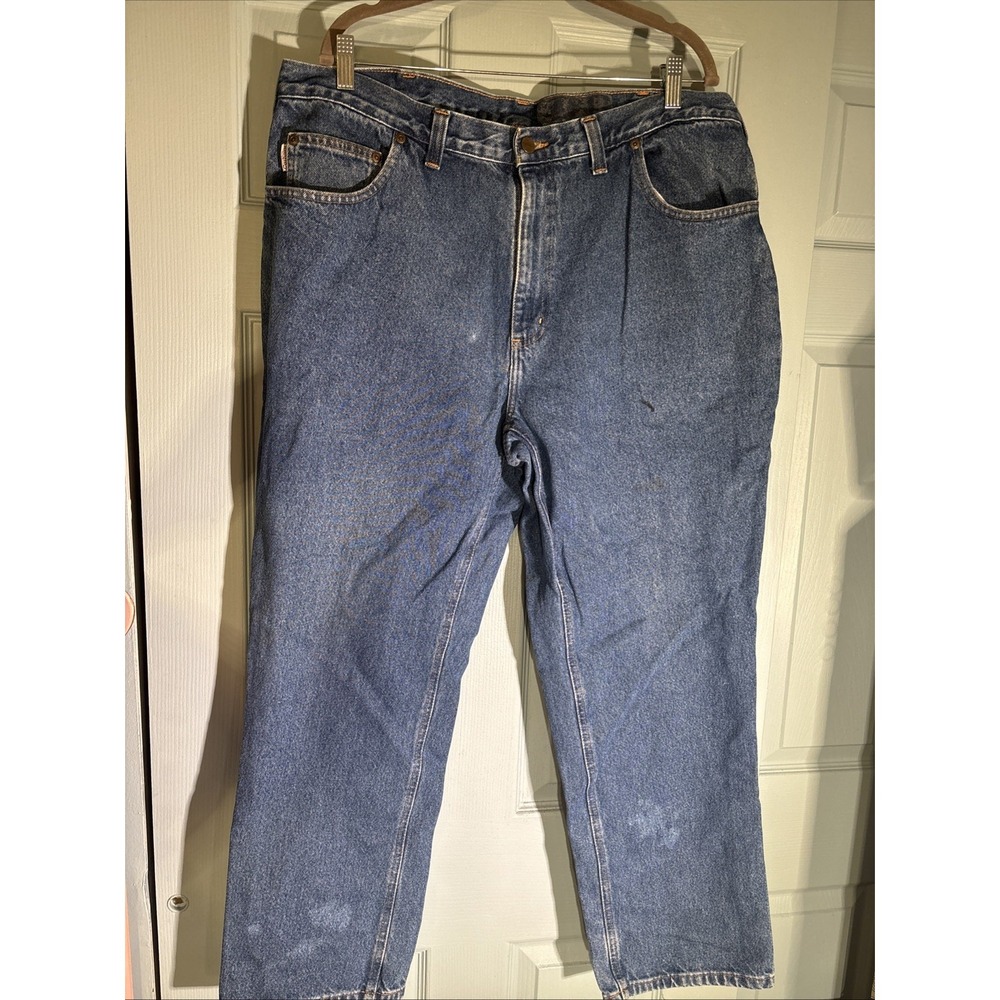 Carhartt relaxed fit men size 40x30 blue carpenter blue denim work jean